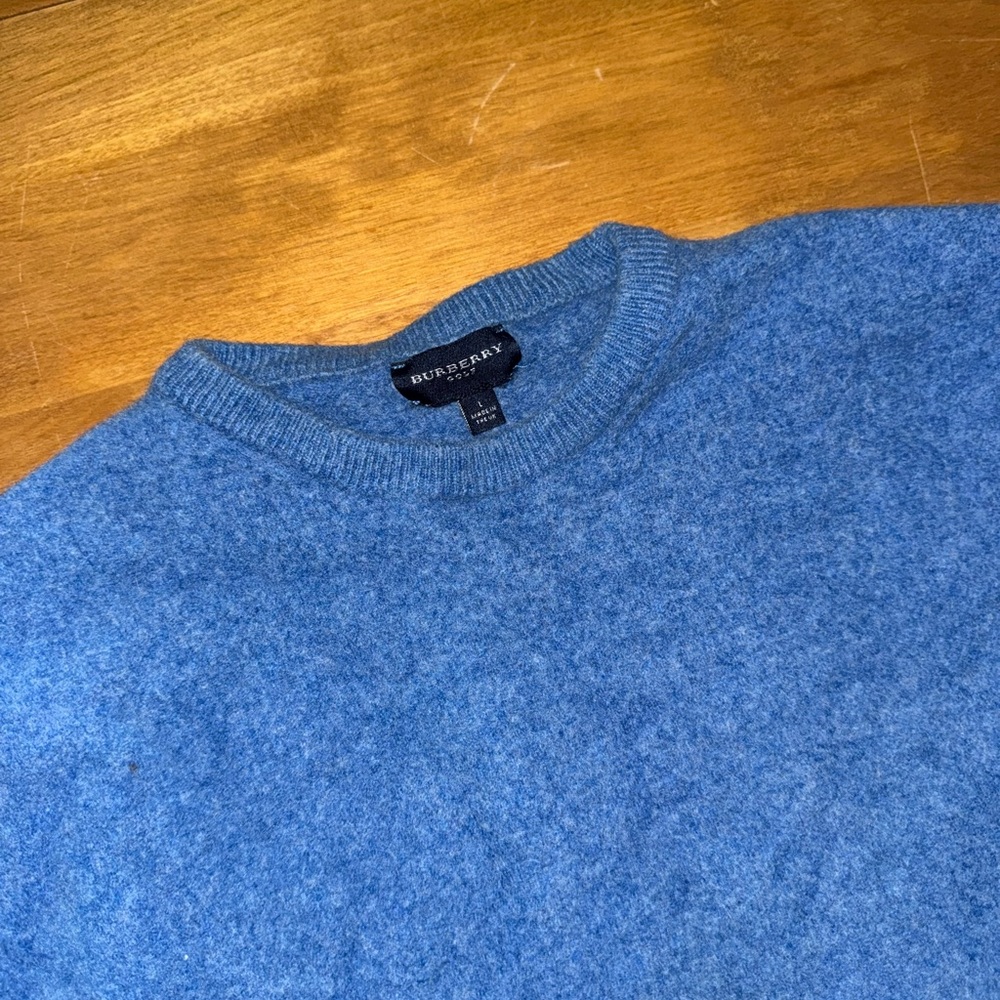 Burberry Blue Crewneck Sweater - Picture 2 of 5